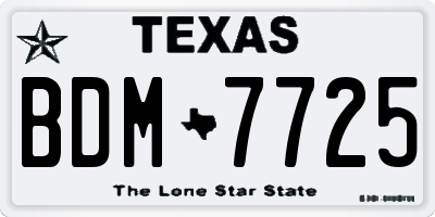 TX license plate BDM7725