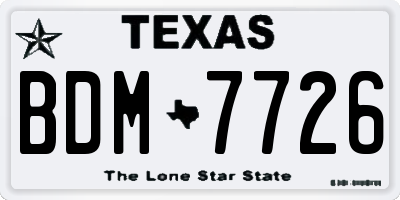 TX license plate BDM7726