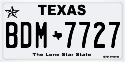 TX license plate BDM7727