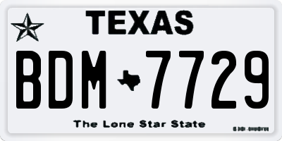 TX license plate BDM7729