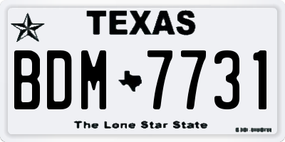 TX license plate BDM7731