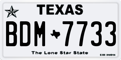 TX license plate BDM7733