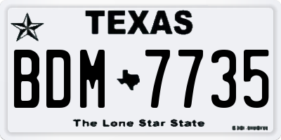 TX license plate BDM7735