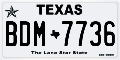 TX license plate BDM7736