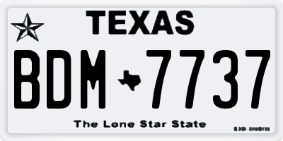 TX license plate BDM7737