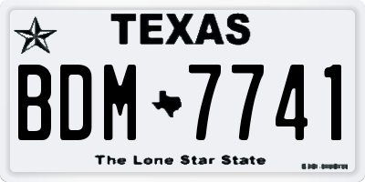 TX license plate BDM7741