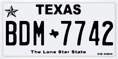 TX license plate BDM7742