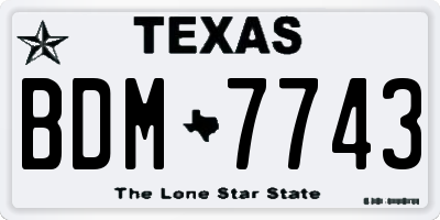TX license plate BDM7743