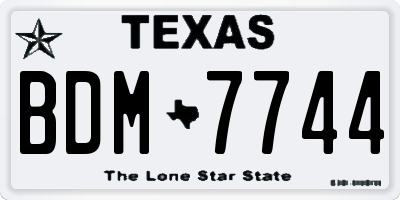 TX license plate BDM7744