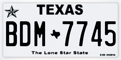 TX license plate BDM7745