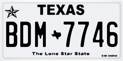 TX license plate BDM7746