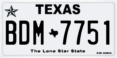TX license plate BDM7751