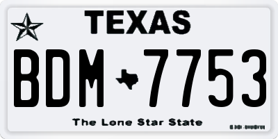TX license plate BDM7753