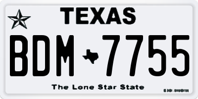 TX license plate BDM7755