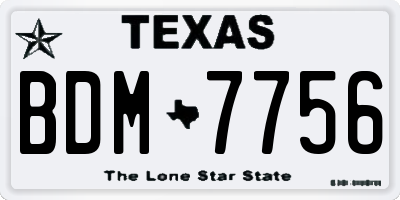 TX license plate BDM7756