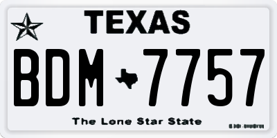 TX license plate BDM7757