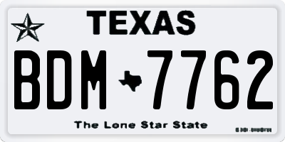 TX license plate BDM7762