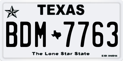 TX license plate BDM7763