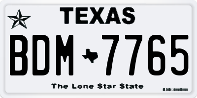 TX license plate BDM7765