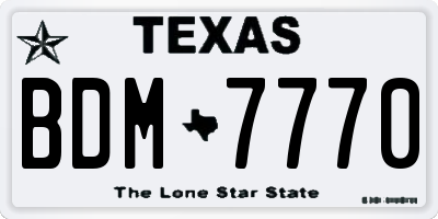 TX license plate BDM7770