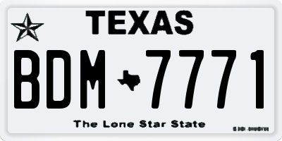 TX license plate BDM7771