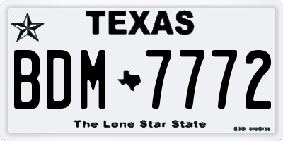 TX license plate BDM7772