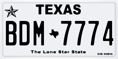 TX license plate BDM7774
