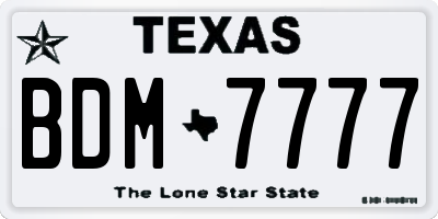 TX license plate BDM7777