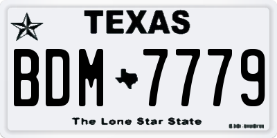 TX license plate BDM7779