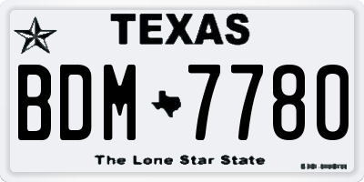 TX license plate BDM7780