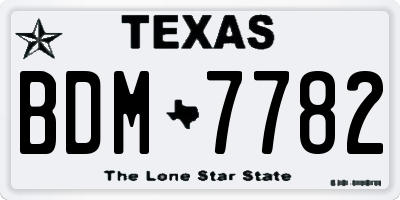 TX license plate BDM7782