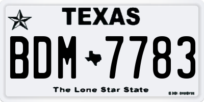 TX license plate BDM7783