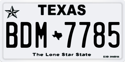 TX license plate BDM7785