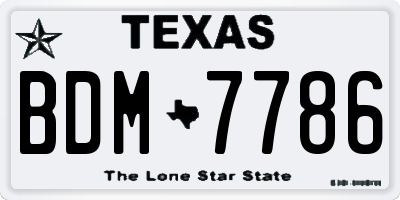 TX license plate BDM7786