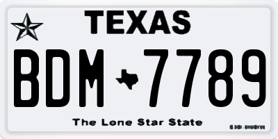 TX license plate BDM7789