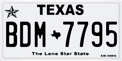 TX license plate BDM7795