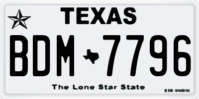 TX license plate BDM7796