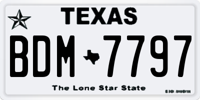 TX license plate BDM7797