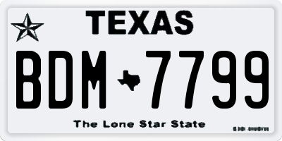 TX license plate BDM7799