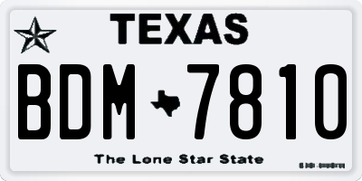 TX license plate BDM7810