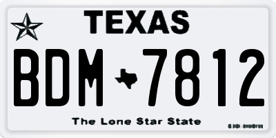 TX license plate BDM7812