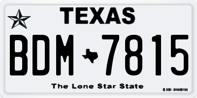 TX license plate BDM7815