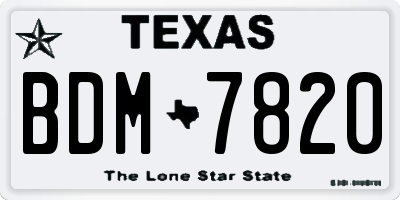 TX license plate BDM7820
