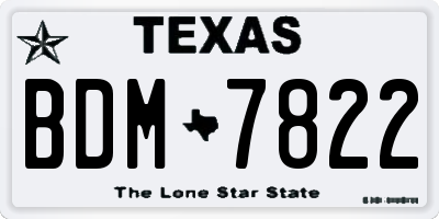 TX license plate BDM7822
