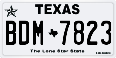 TX license plate BDM7823