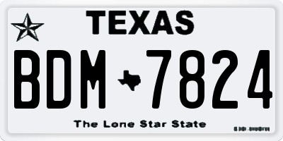 TX license plate BDM7824