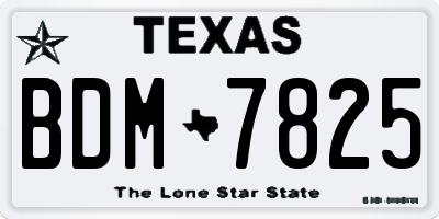 TX license plate BDM7825