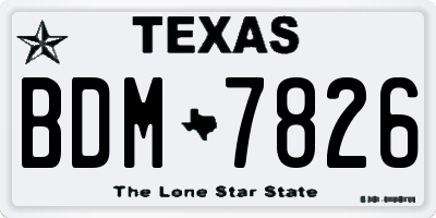 TX license plate BDM7826