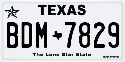TX license plate BDM7829