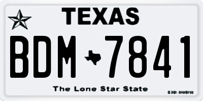 TX license plate BDM7841